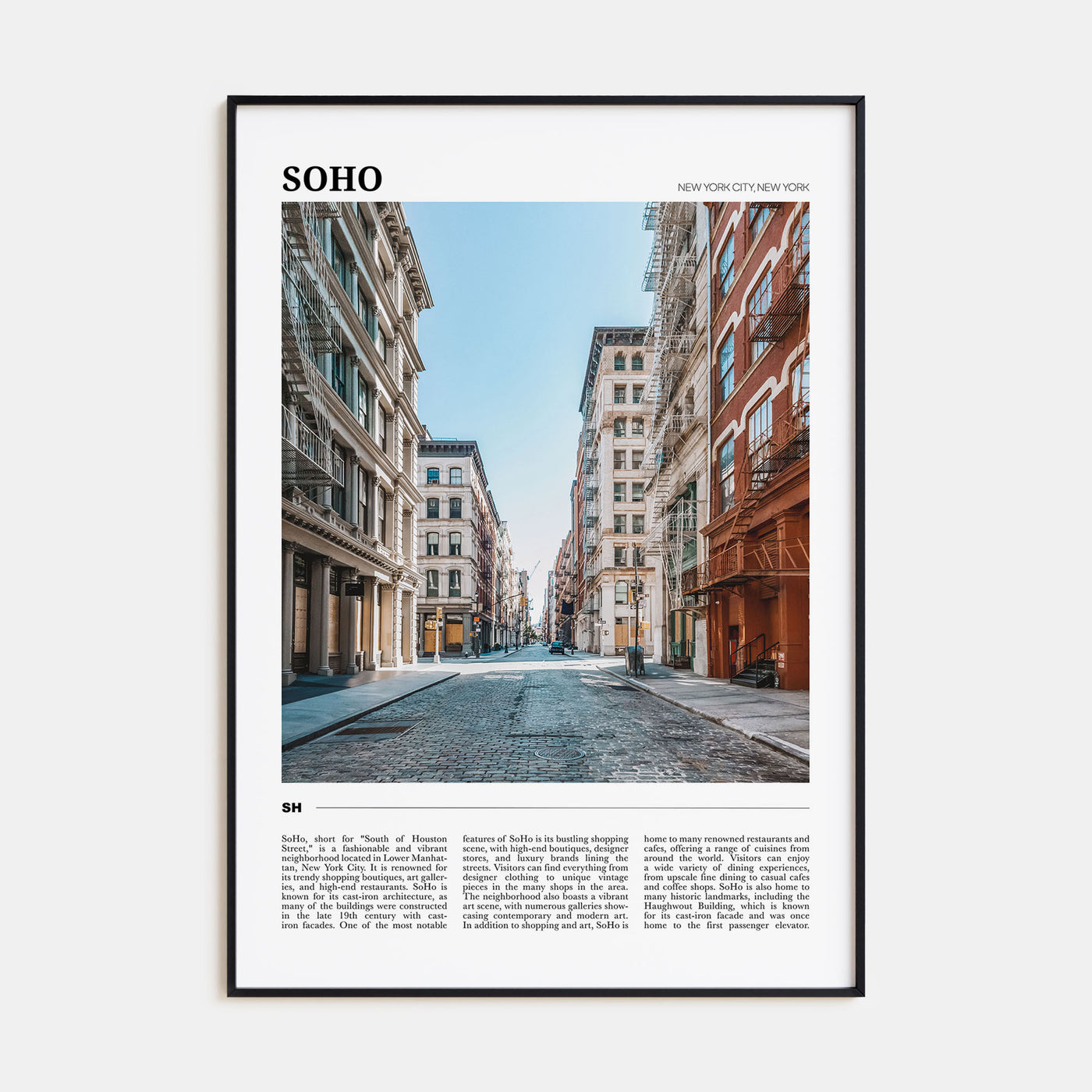 SoHo, New York City Travel Color Poster