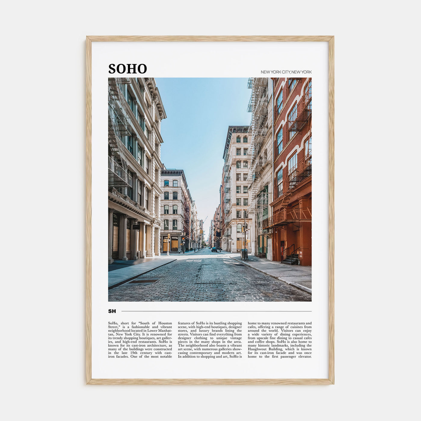 SoHo, New York City Travel Color Poster