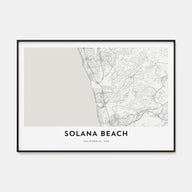 Solana Beach Map Landscape Poster