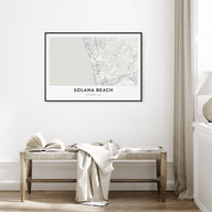 Solana Beach Map Landscape Poster