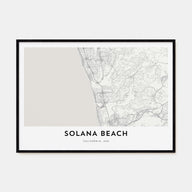 Solana Beach Map Landscape Poster