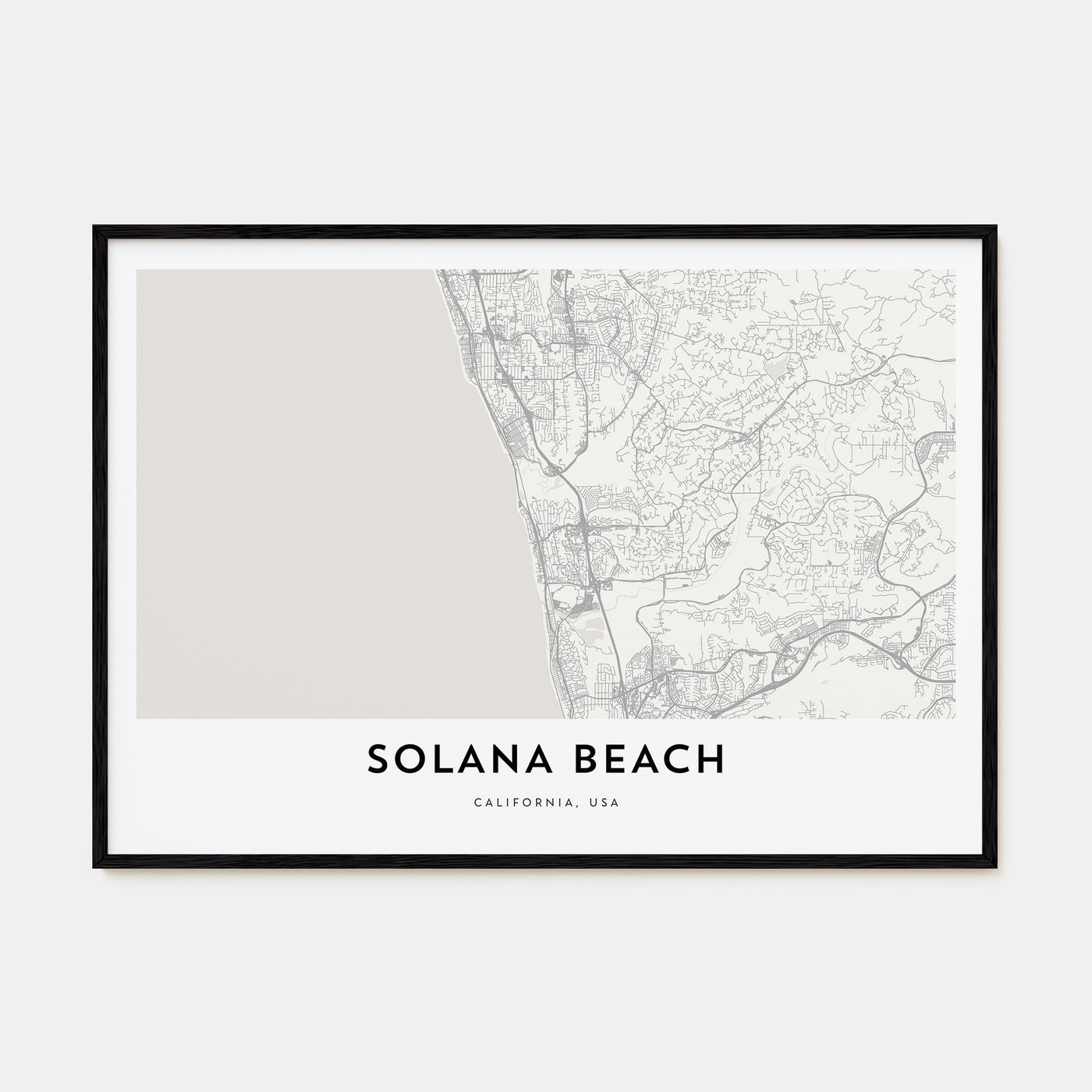 Solana Beach Map Landscape Poster