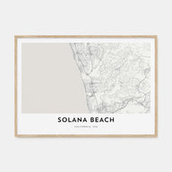 Solana Beach Map Landscape Poster