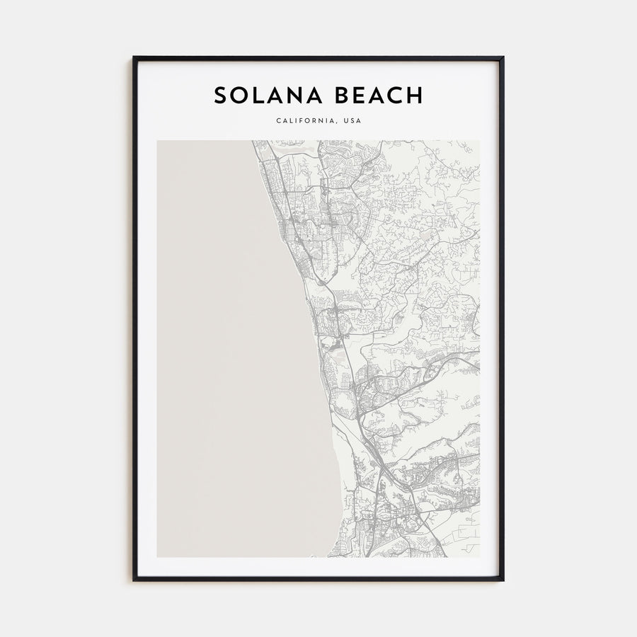Solana Beach Map Portrait Poster