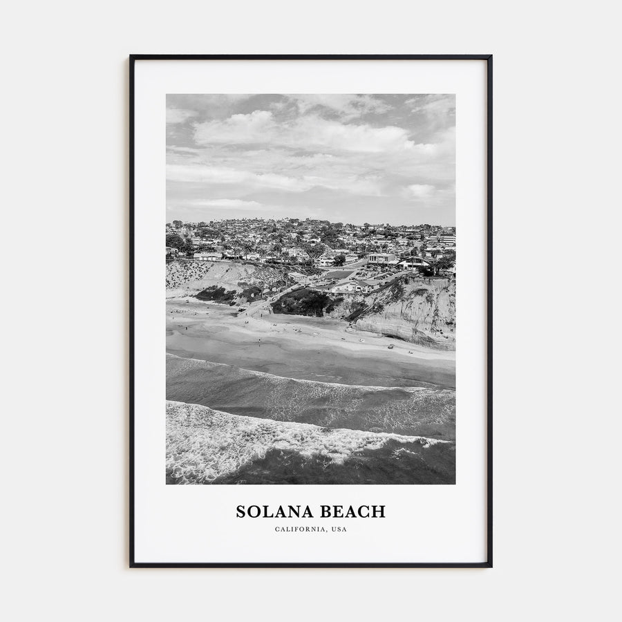 Solana Beach Portrait B&W Poster