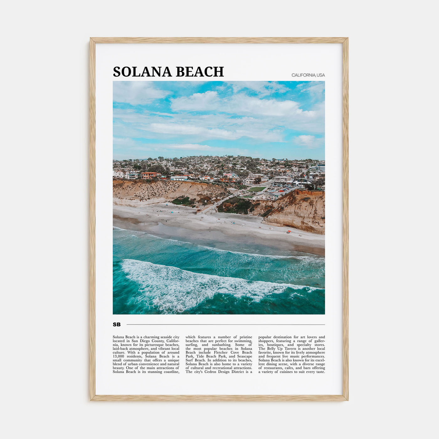 Solana Beach Travel Color Poster