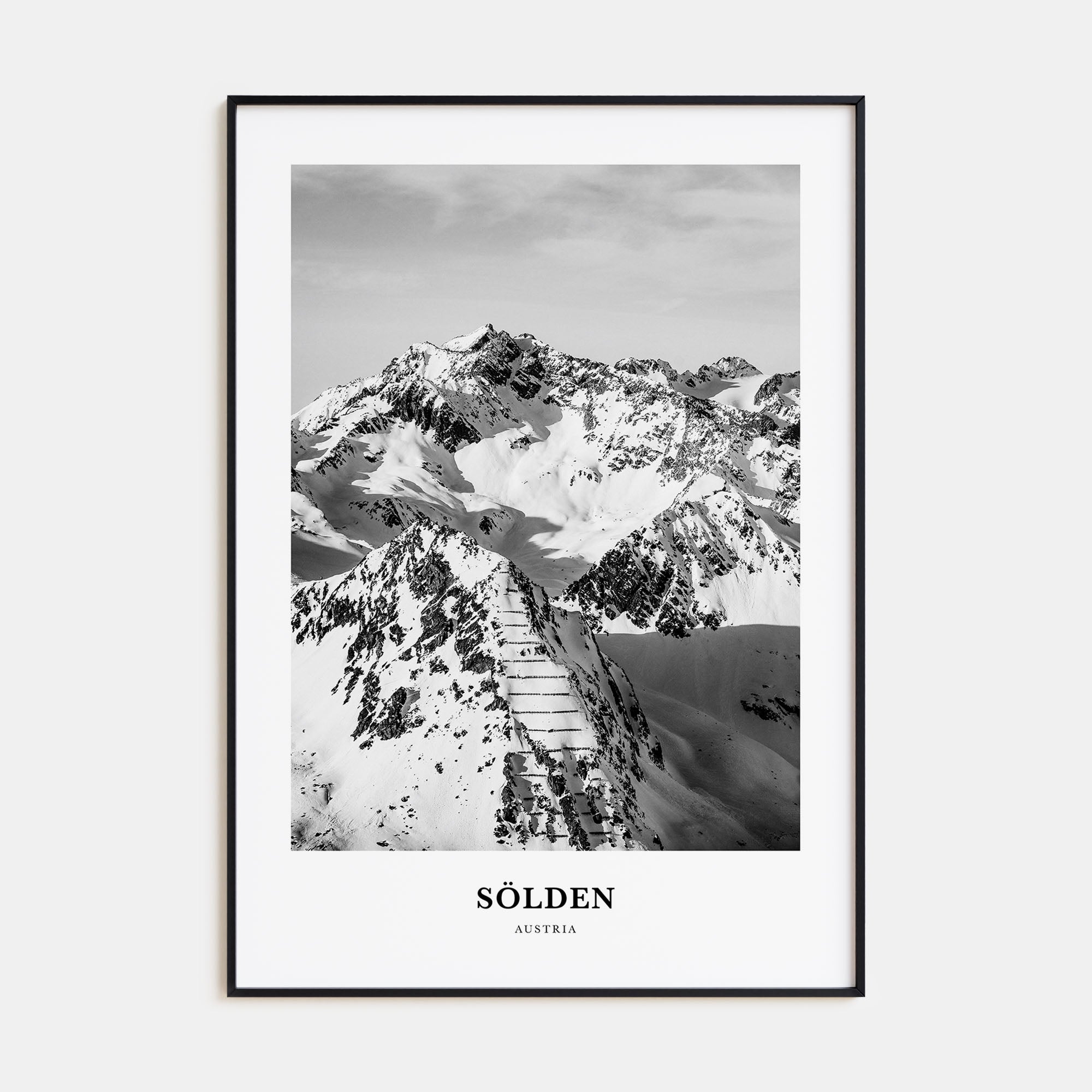 Sölden Portrait B&W Poster