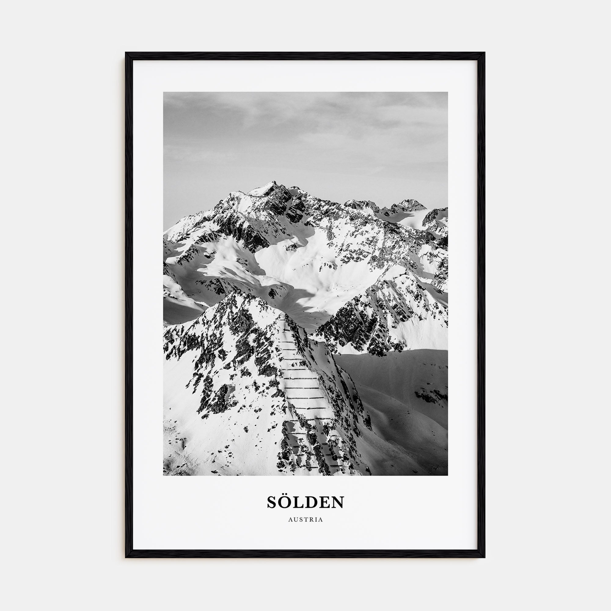 Sölden Portrait B&W Poster