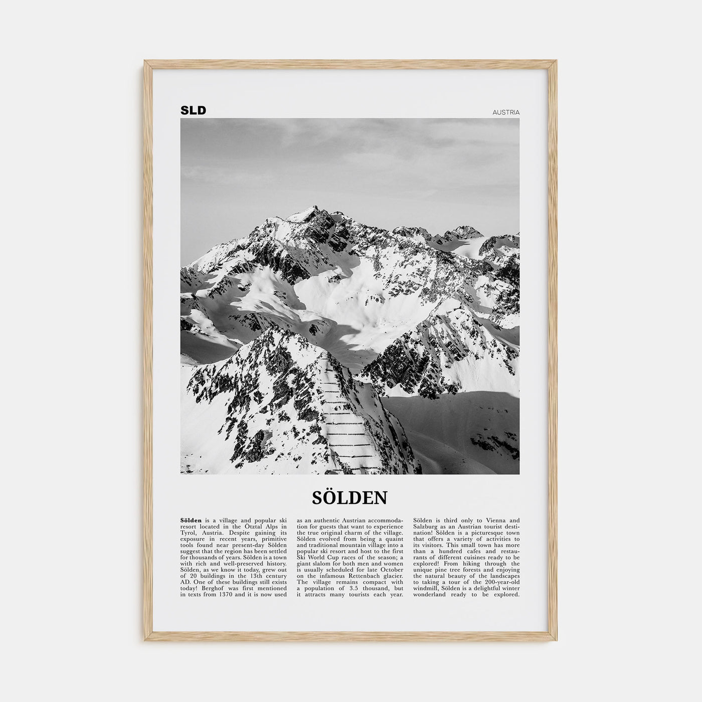 Sölden Travel B&W Poster