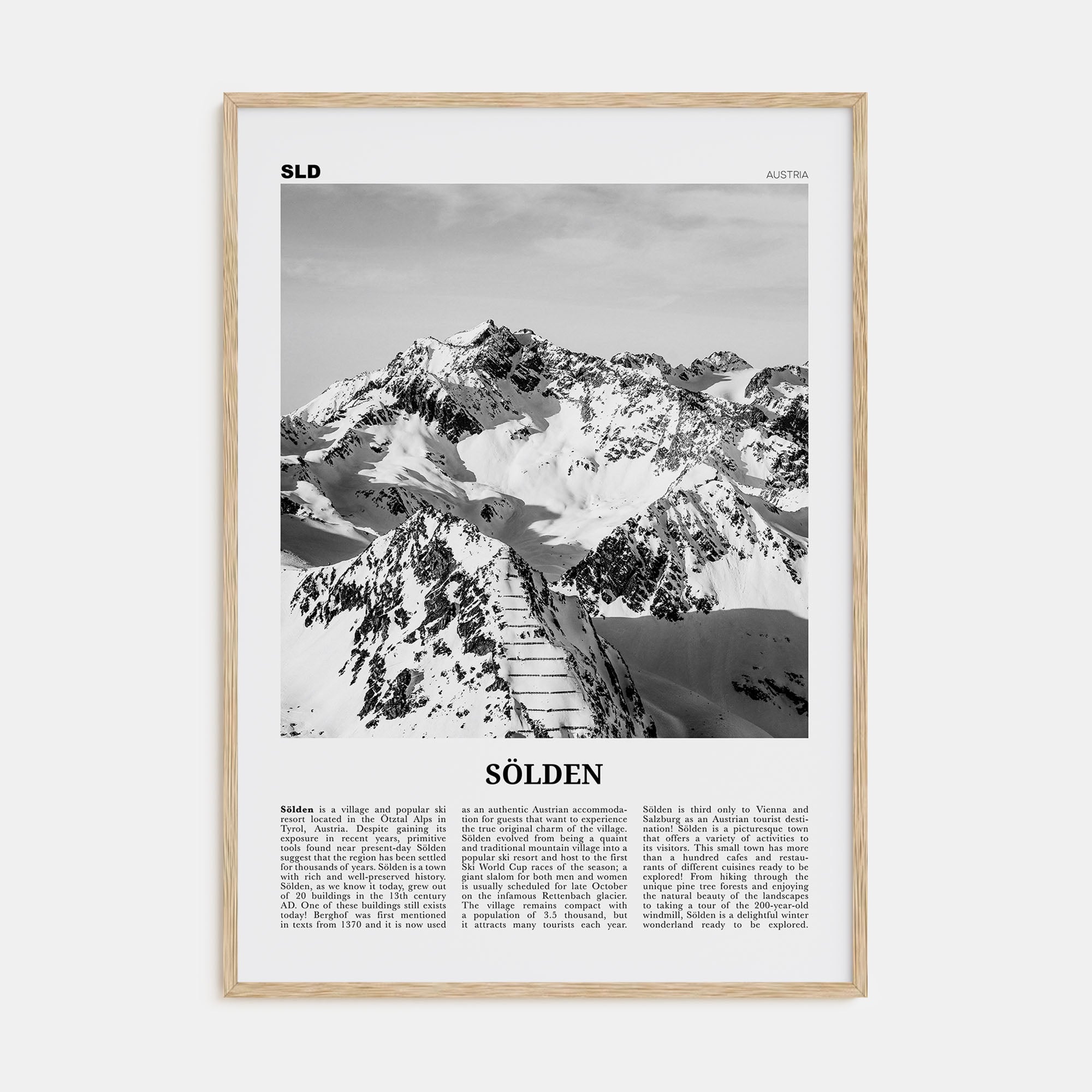 Sölden Travel B&W Poster