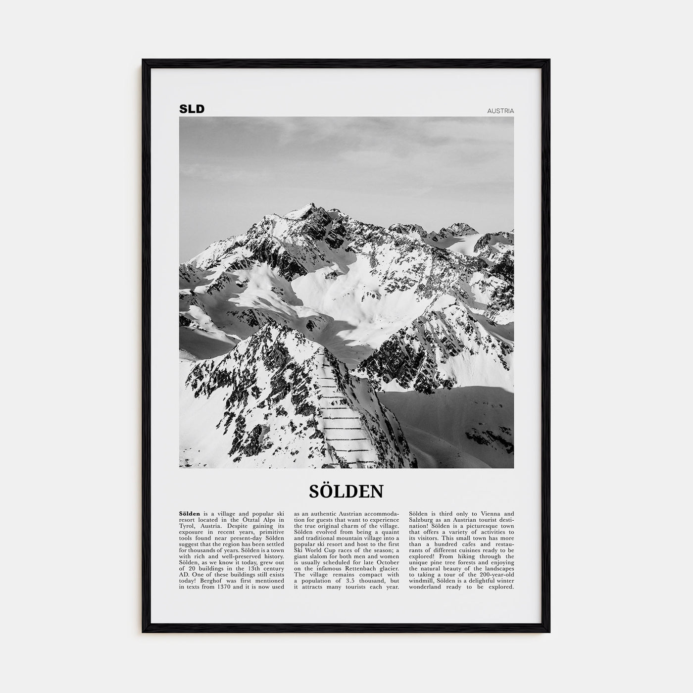 Sölden Travel B&W Poster