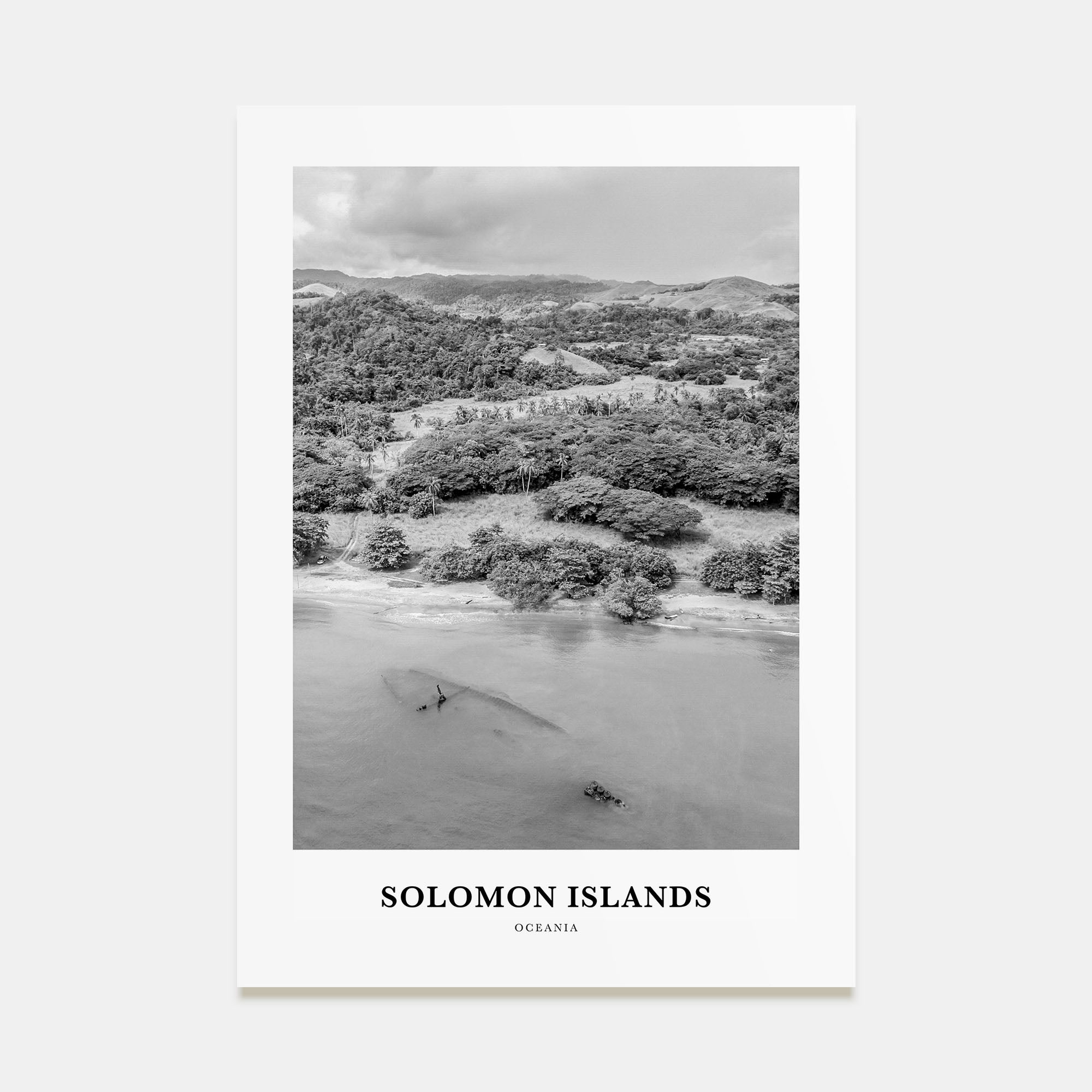 Solomon Islands Portrait B&W Poster