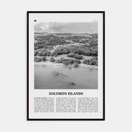 Solomon Islands Travel B&W Poster