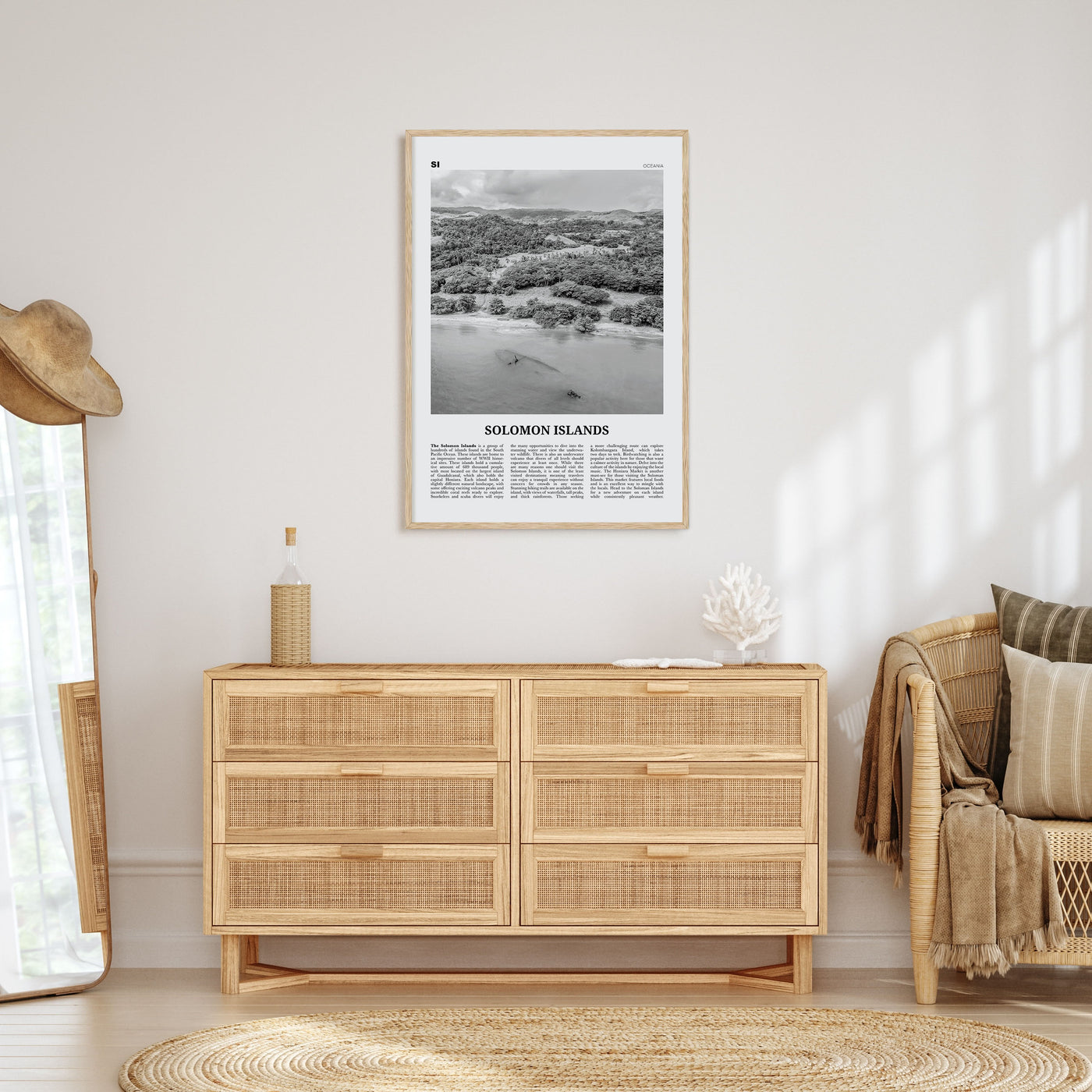 Solomon Islands Travel B&W Poster