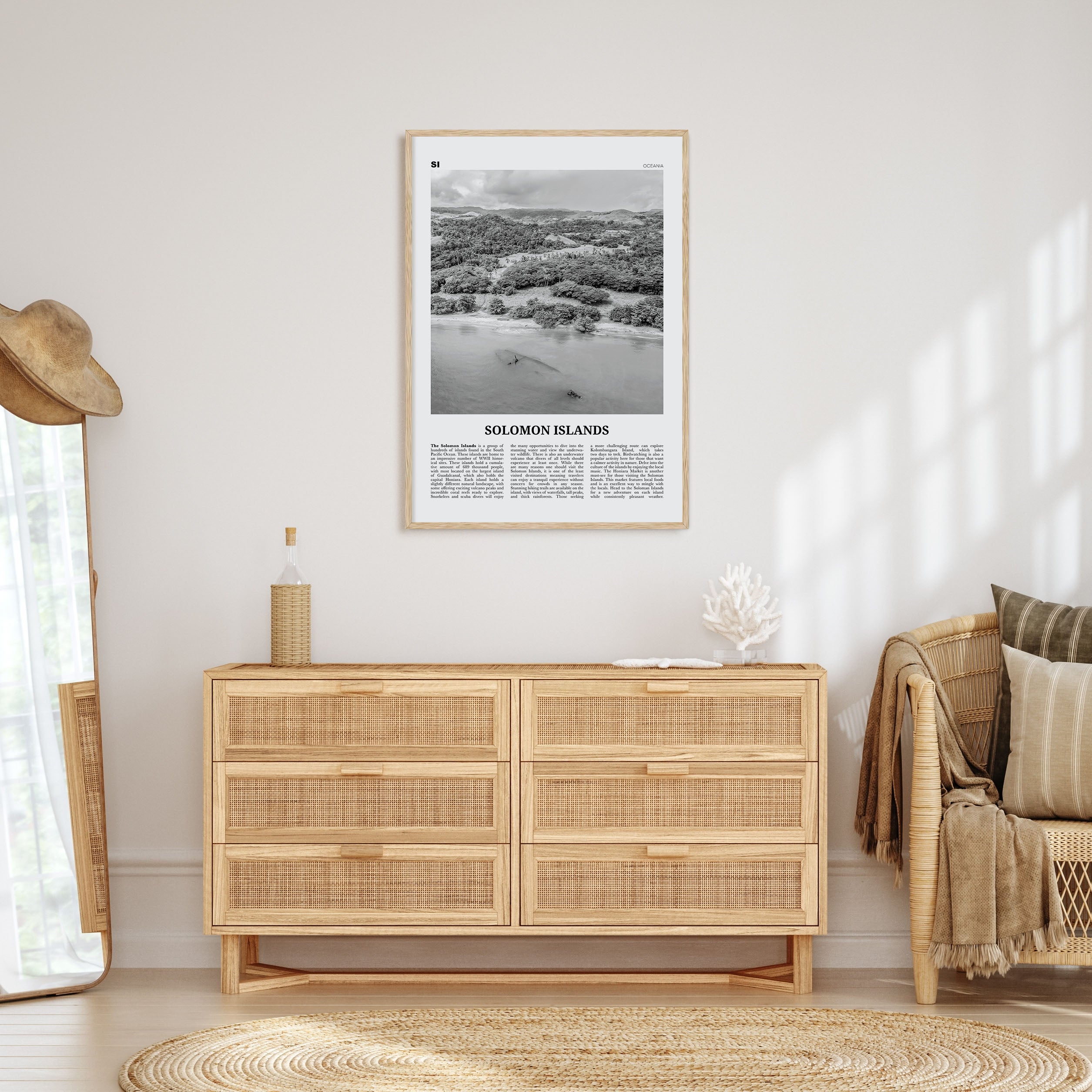 Solomon Islands Travel B&W Poster