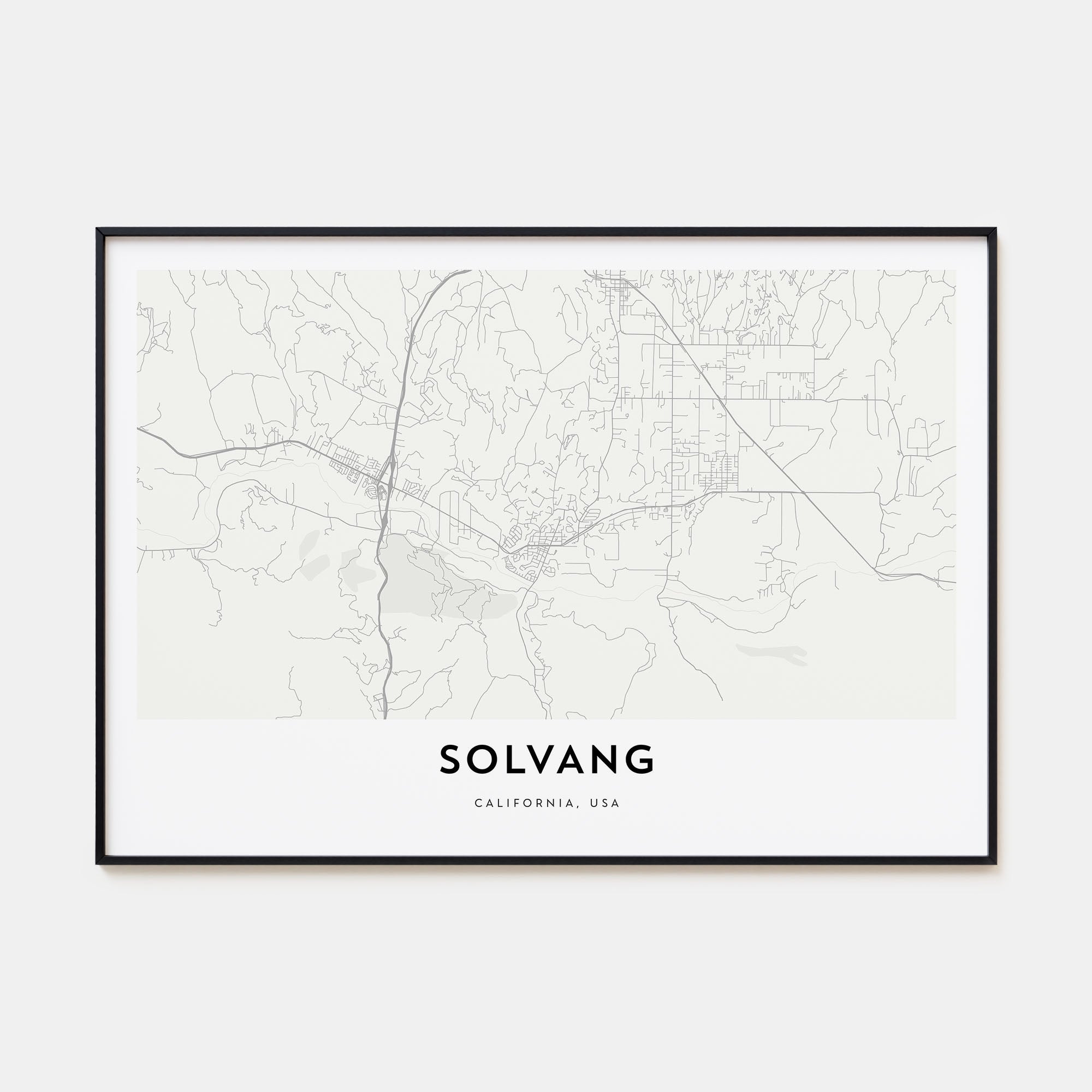 Solvang Map Landscape Poster