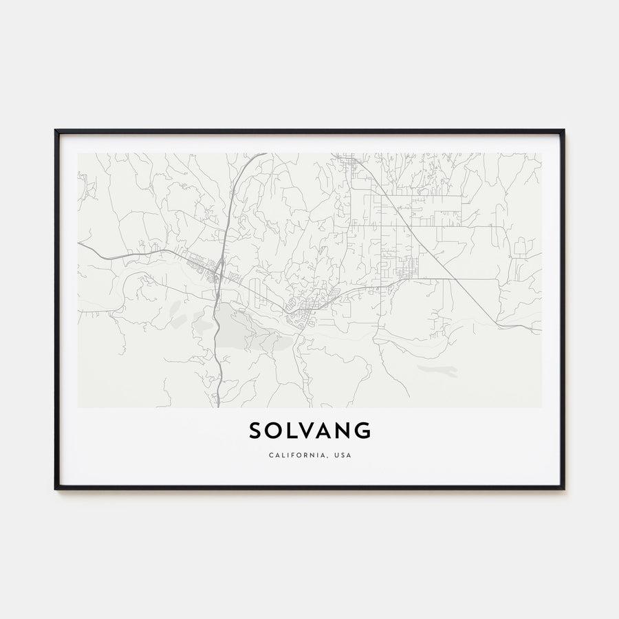 Solvang Map Landscape Poster