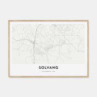 Solvang Map Landscape Poster