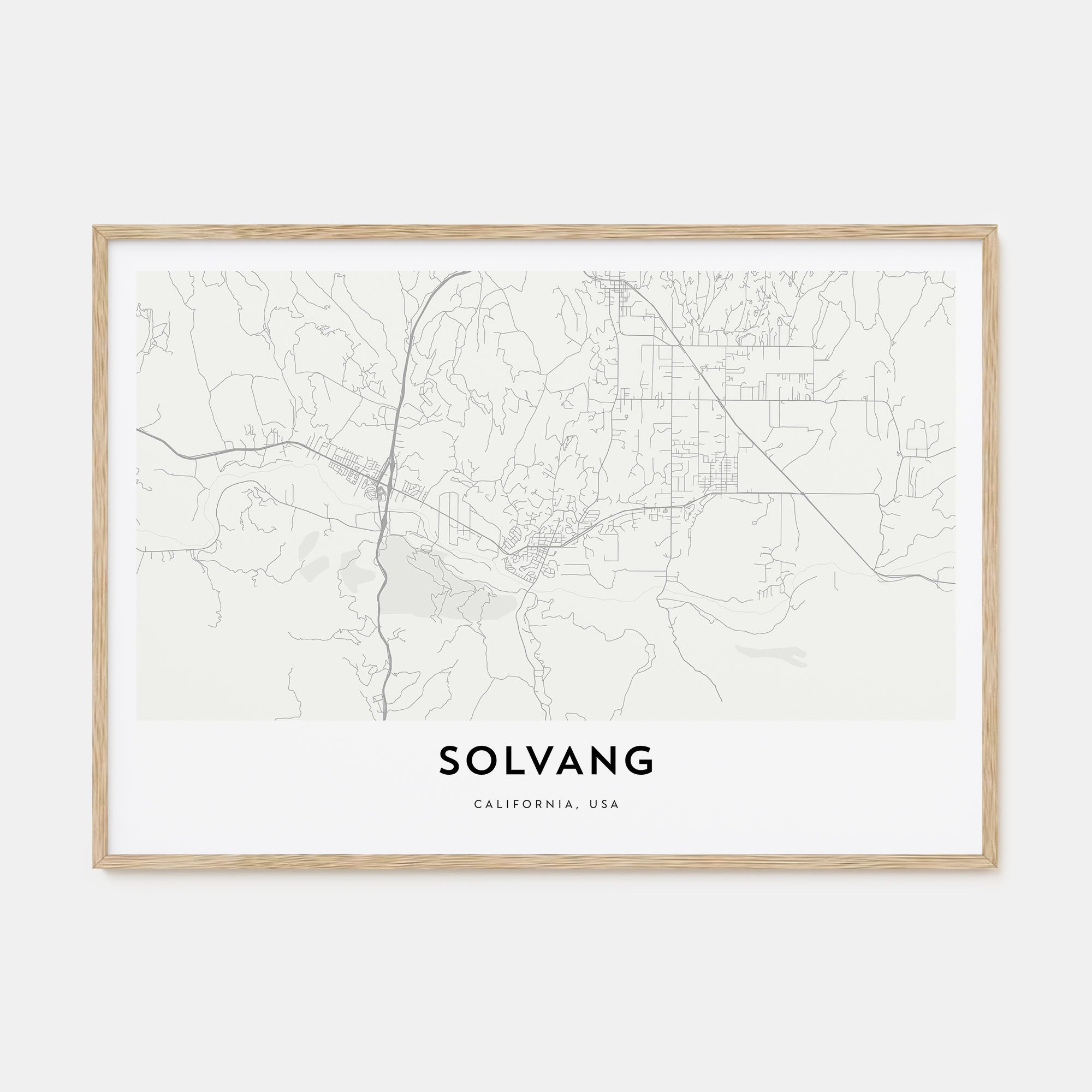 Solvang Map Landscape Poster