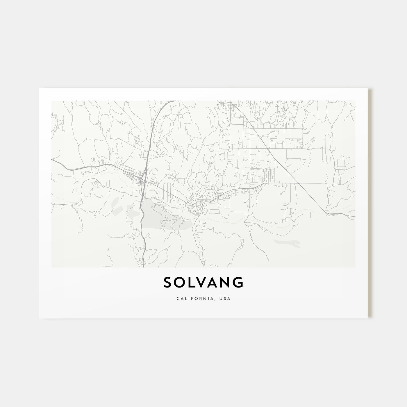 Solvang Map Landscape Poster