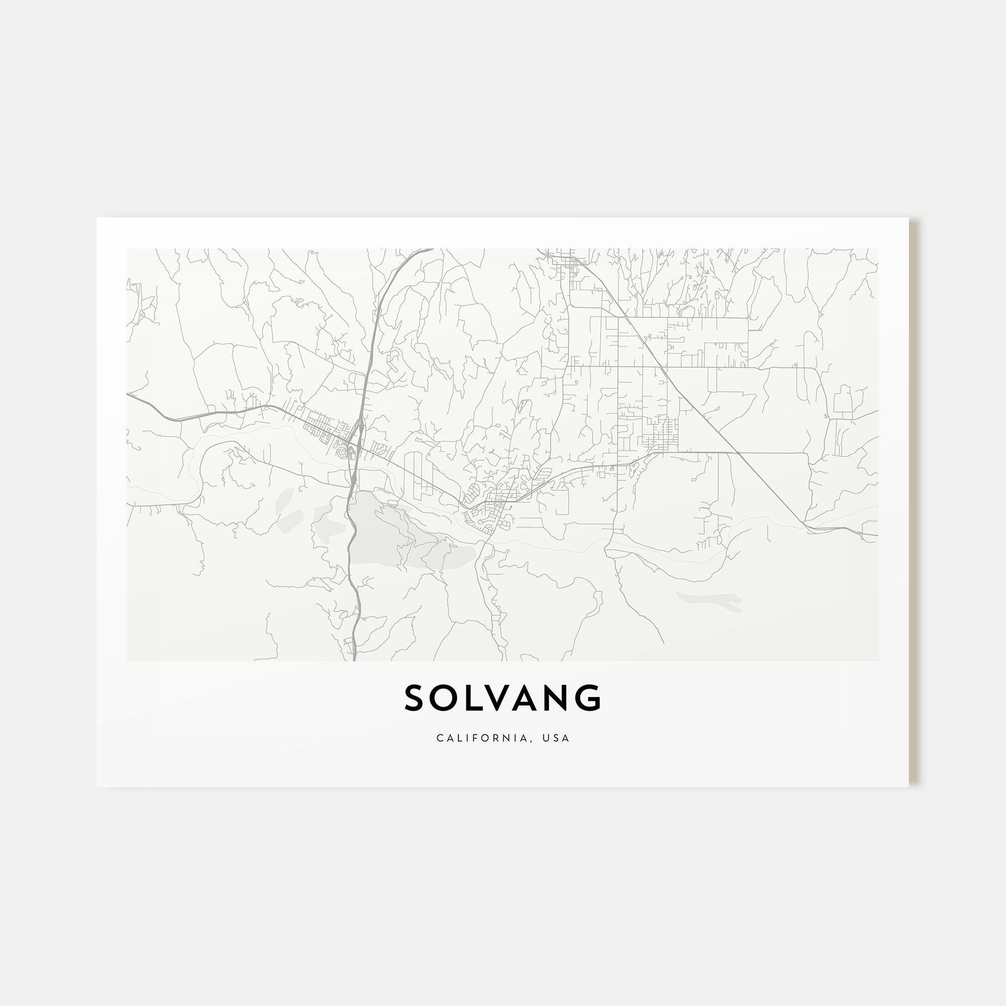 Solvang Map Landscape Poster