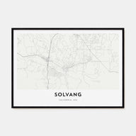 Solvang Map Landscape Poster