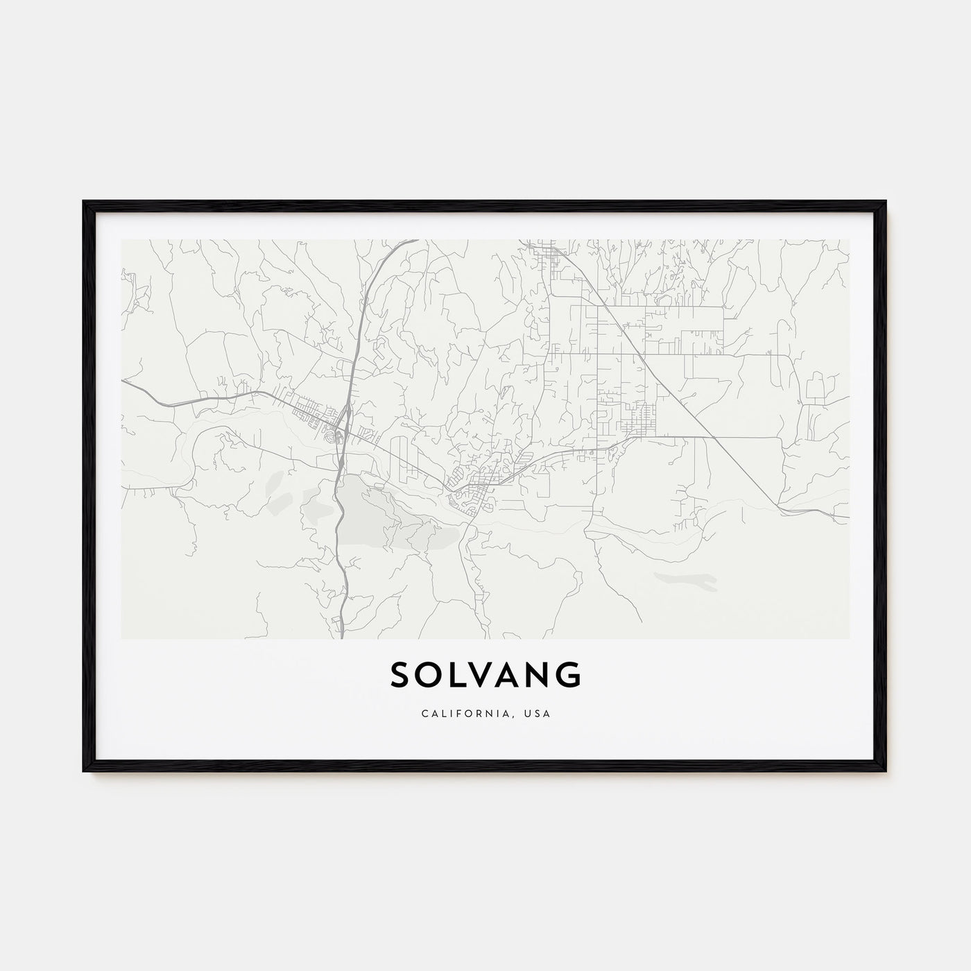 Solvang Map Landscape Poster