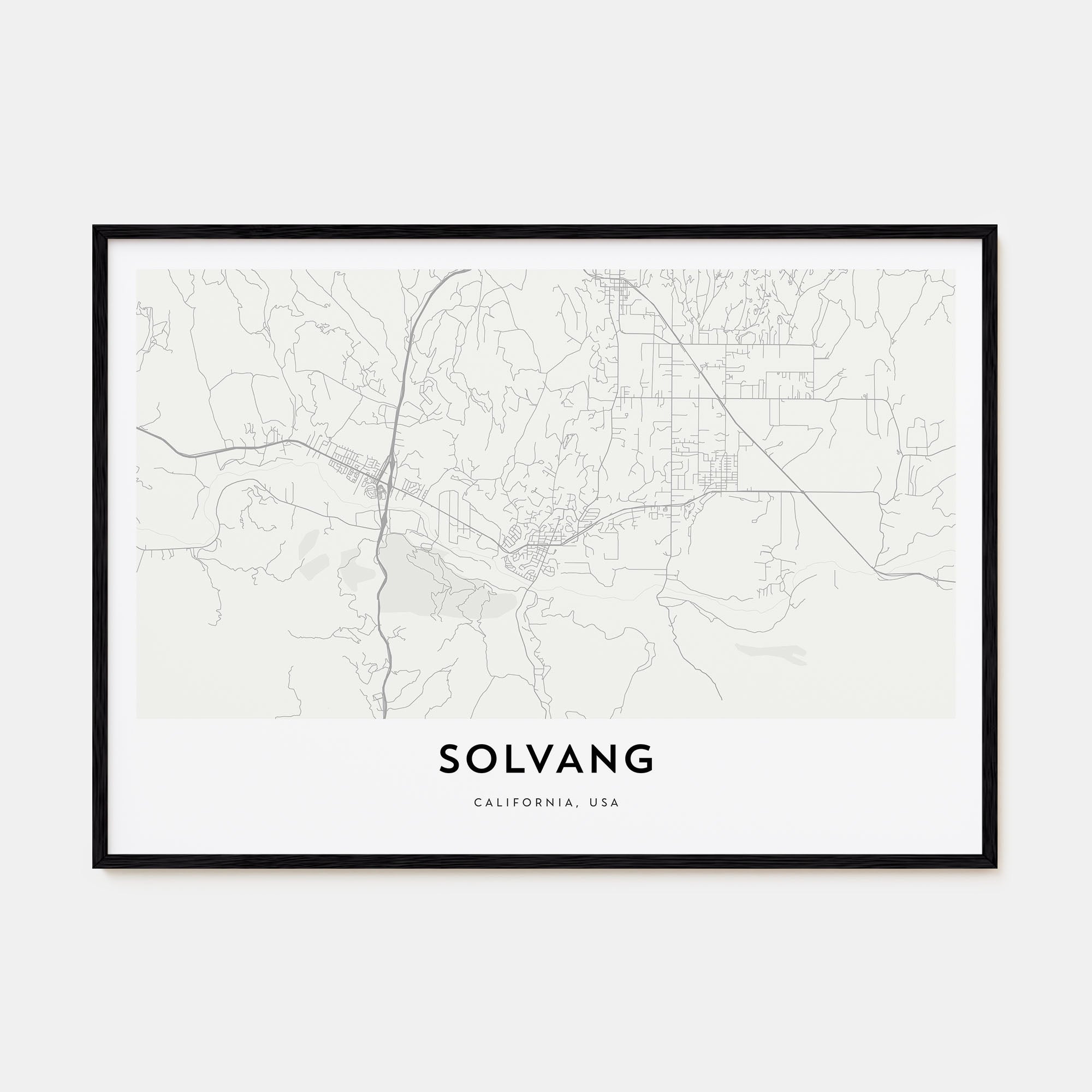 Solvang Map Landscape Poster