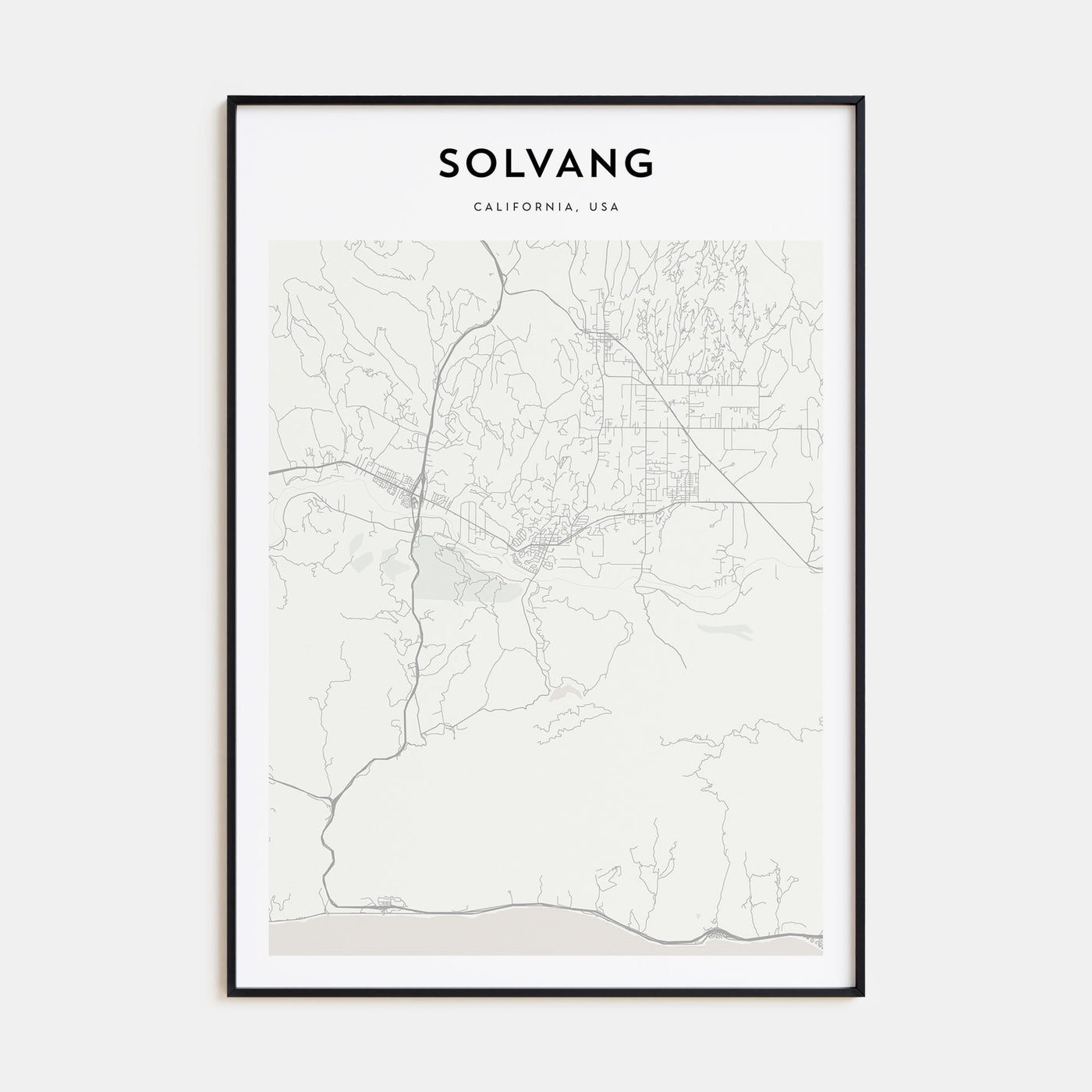 Solvang Map Portrait Poster