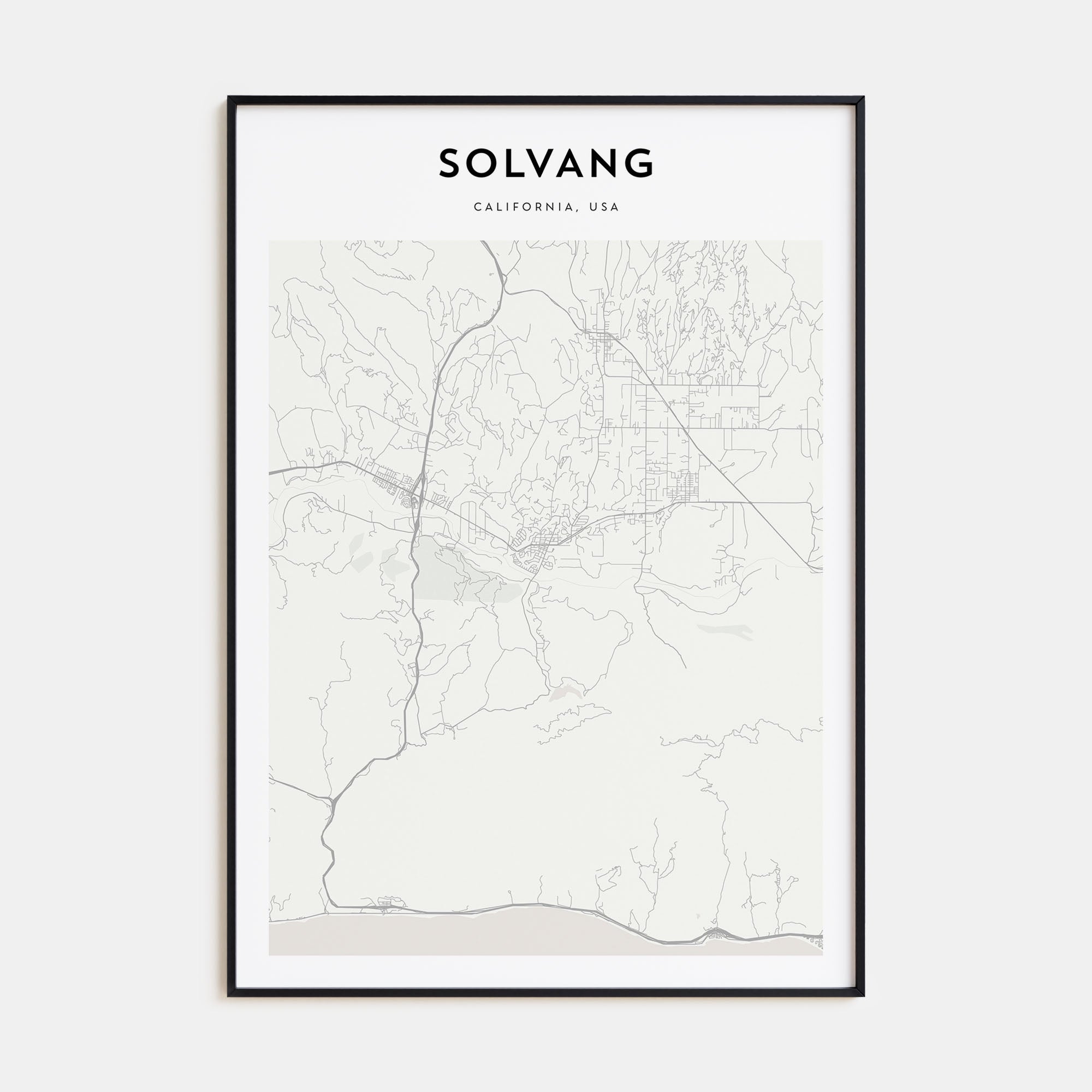 Solvang Map Portrait Poster