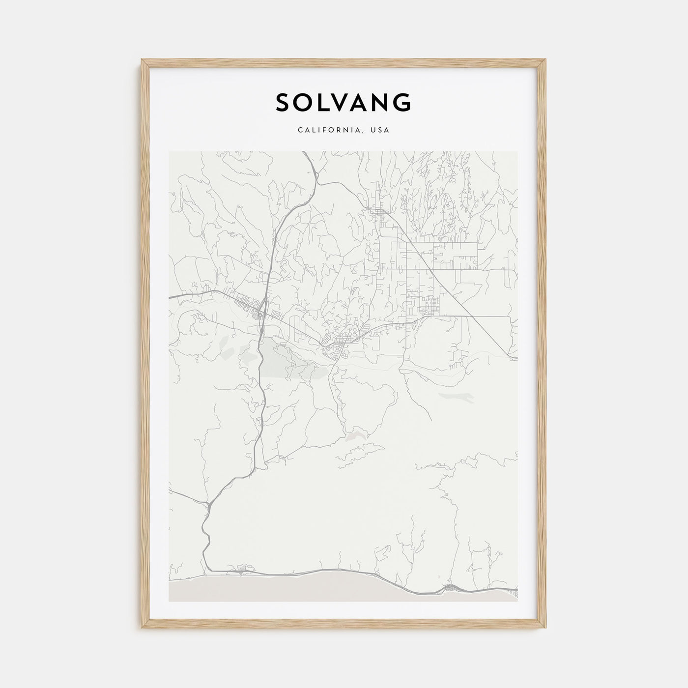 Solvang Map Portrait Poster