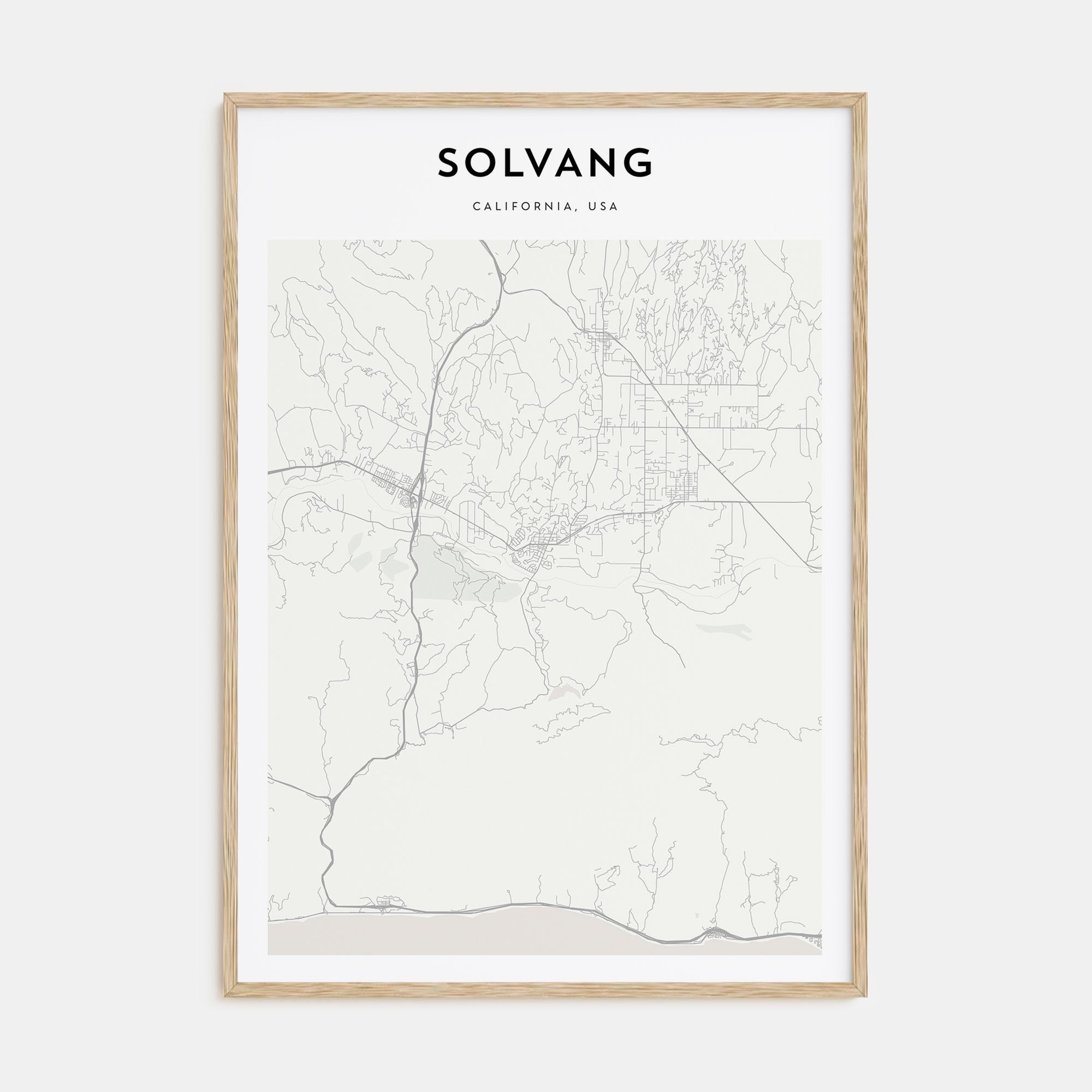 Solvang Map Portrait Poster