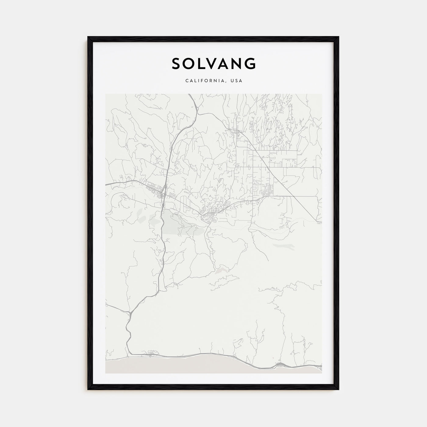 Solvang Map Portrait Poster