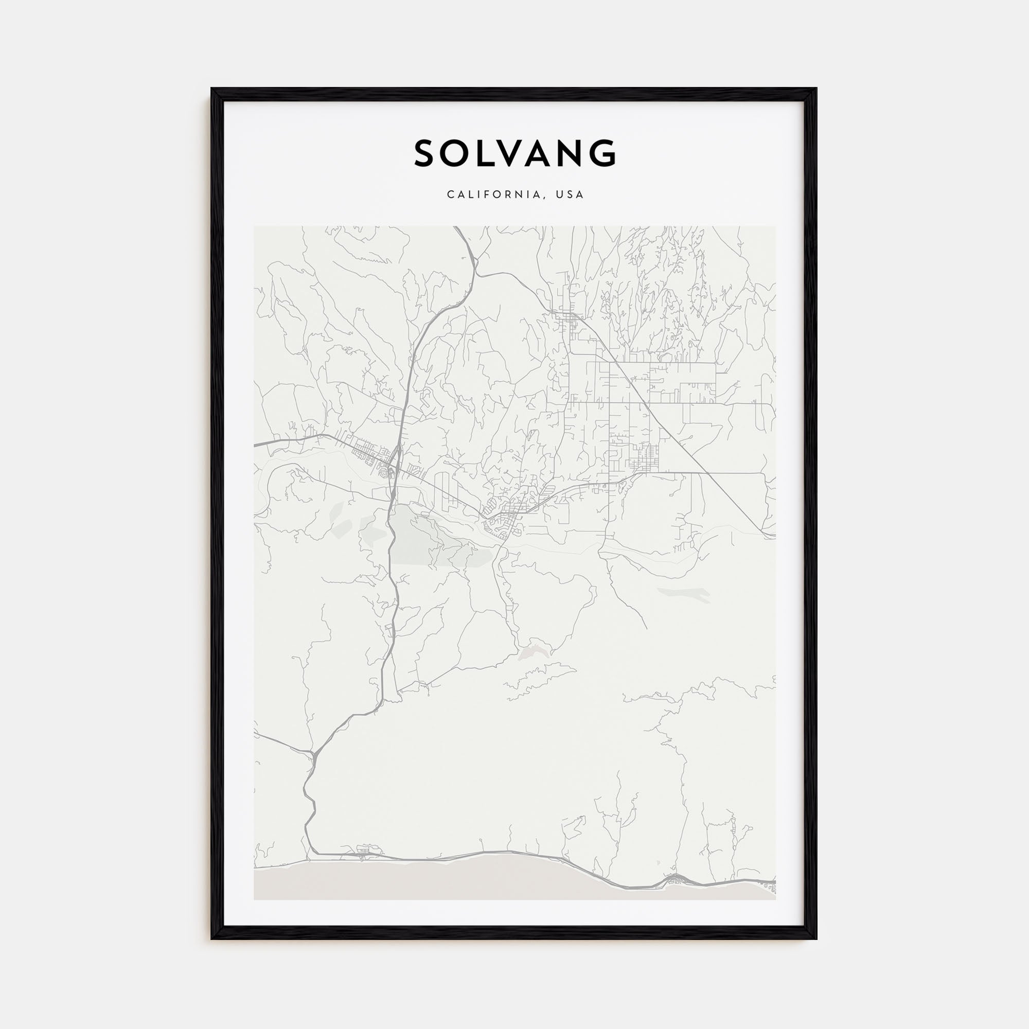 Solvang Map Portrait Poster