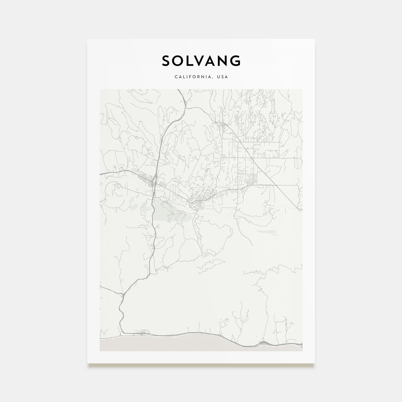 Solvang Map Portrait Poster