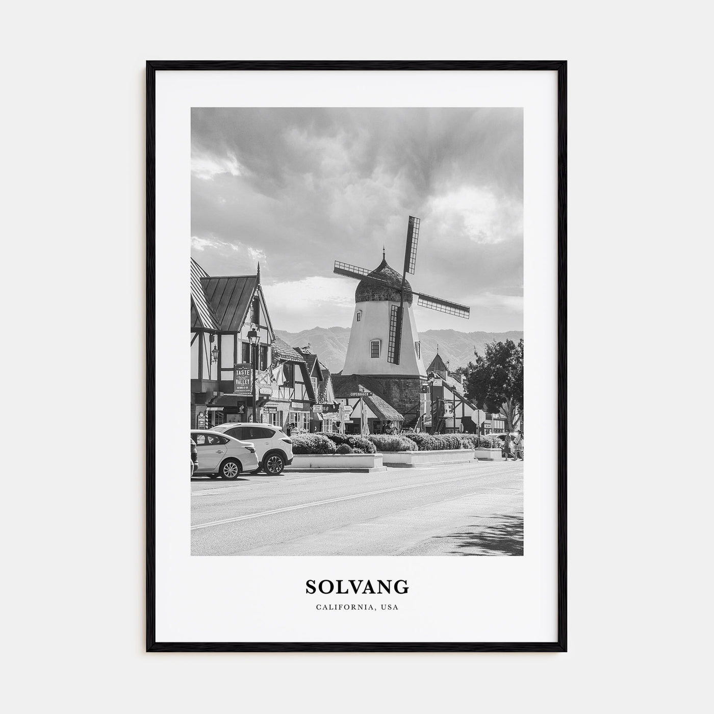 Solvang Portrait B&W Poster