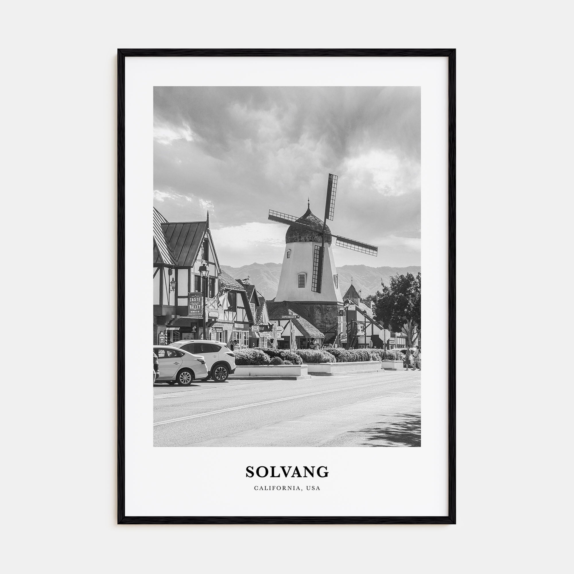 Solvang Portrait B&W Poster
