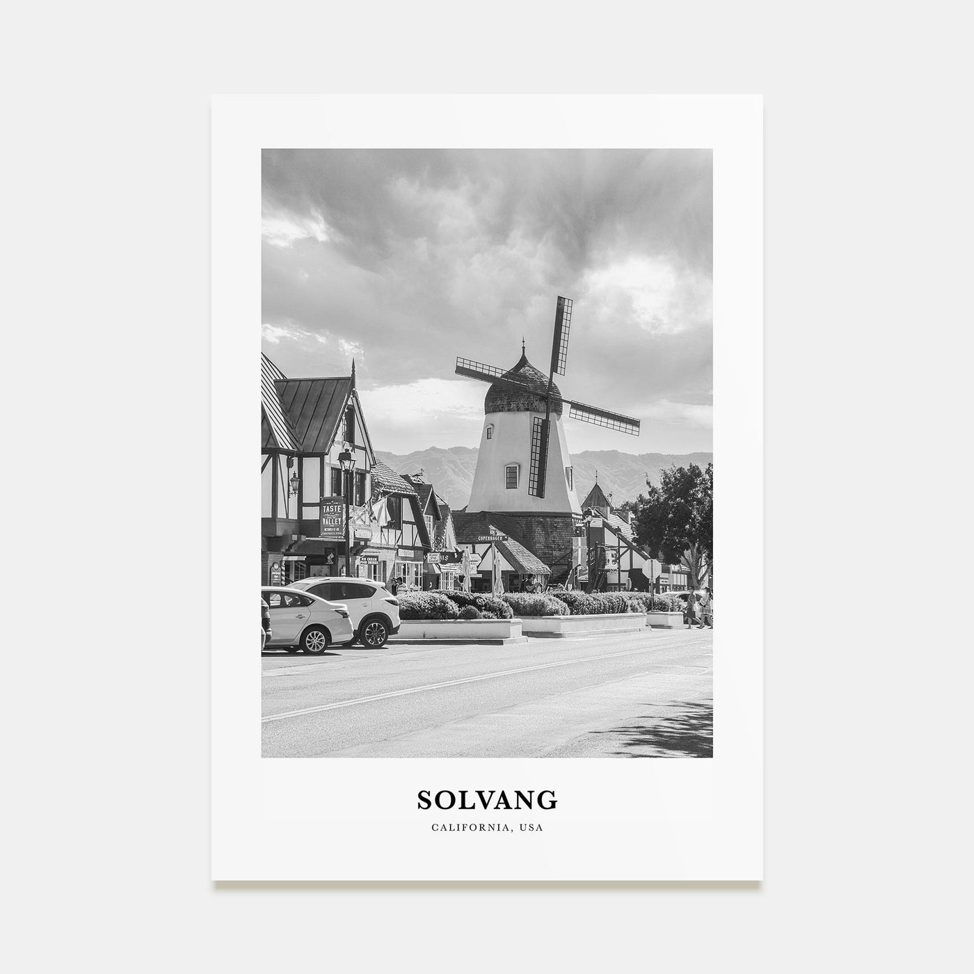 Solvang Portrait B&W Poster