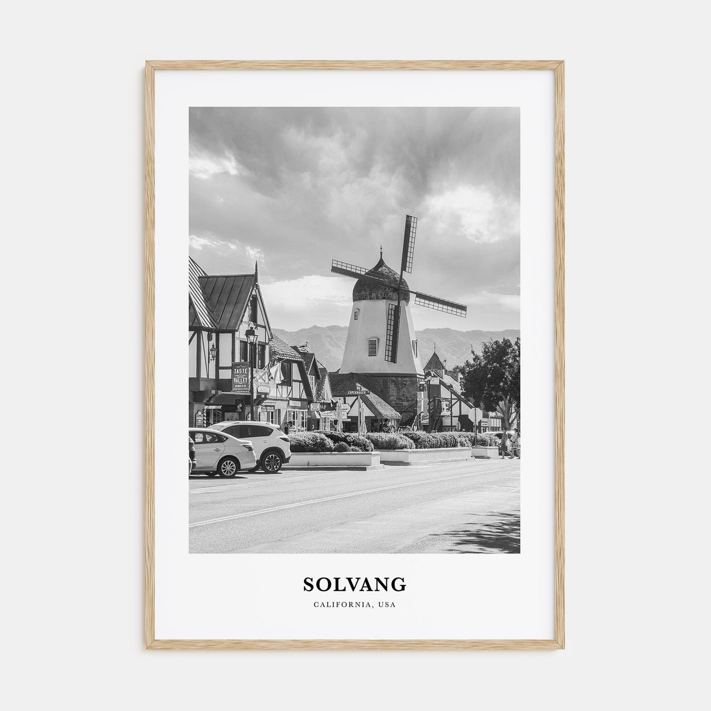 Solvang Portrait B&W Poster