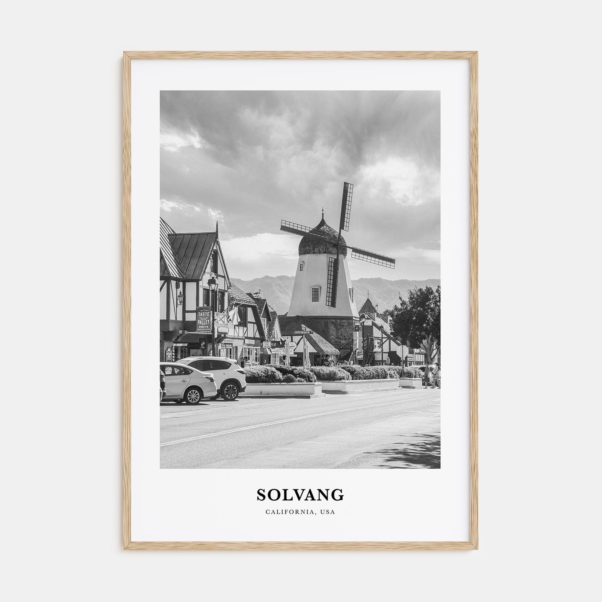 Solvang Portrait B&W Poster