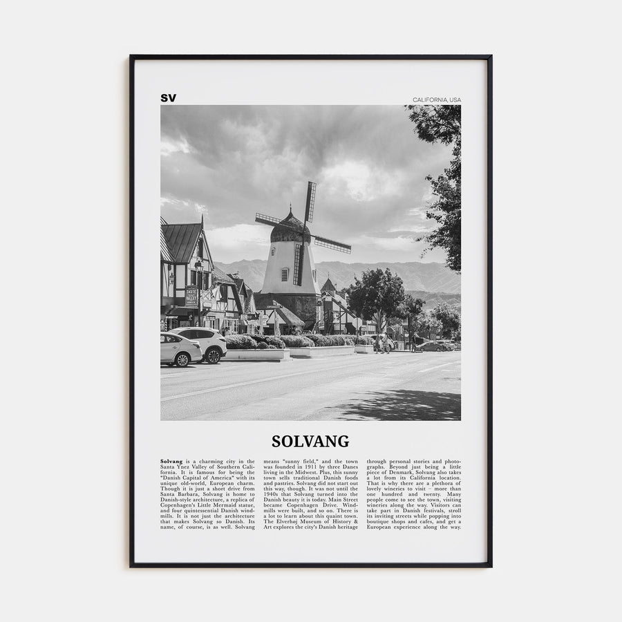 Solvang Travel B&W Poster