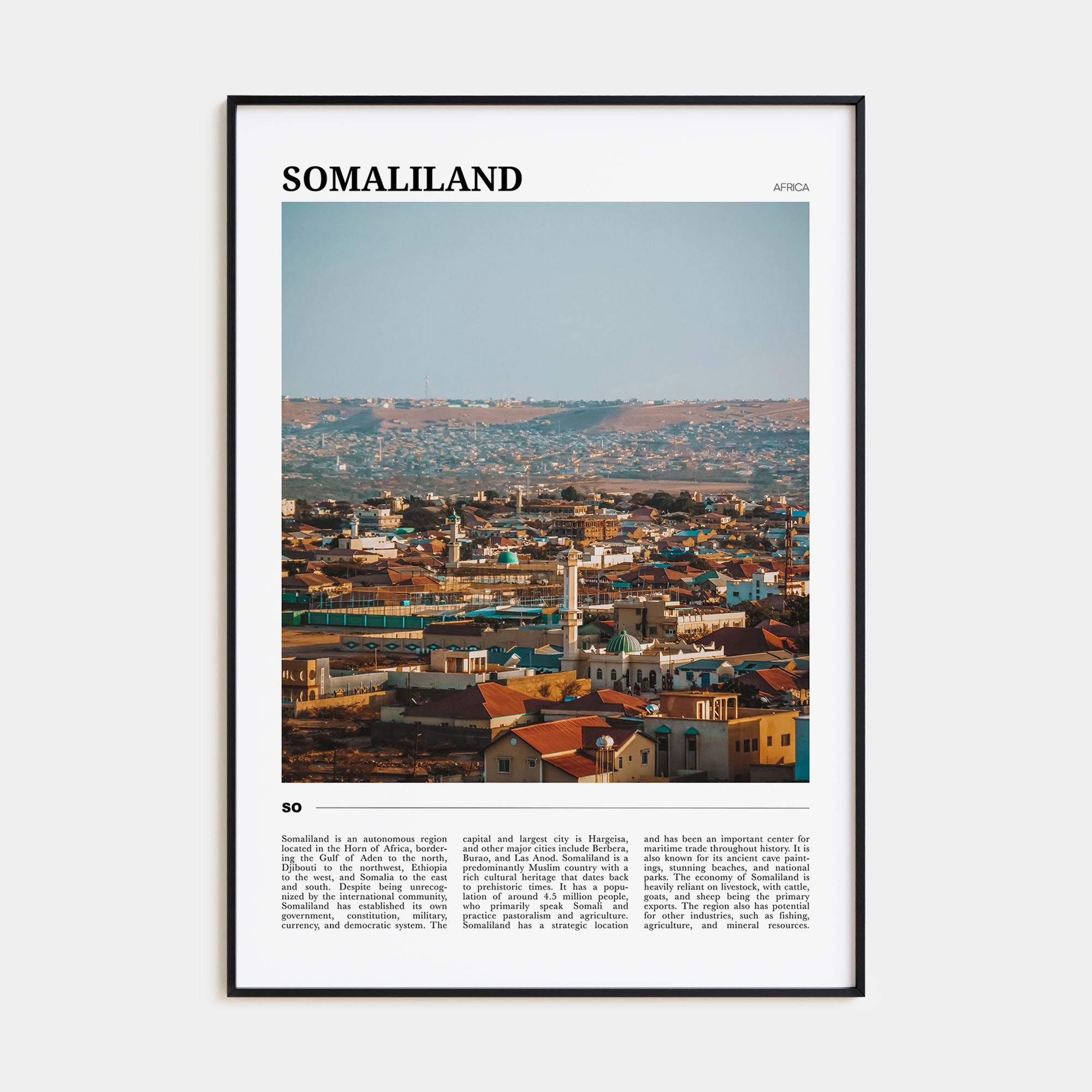 Somaliland Travel Color Poster