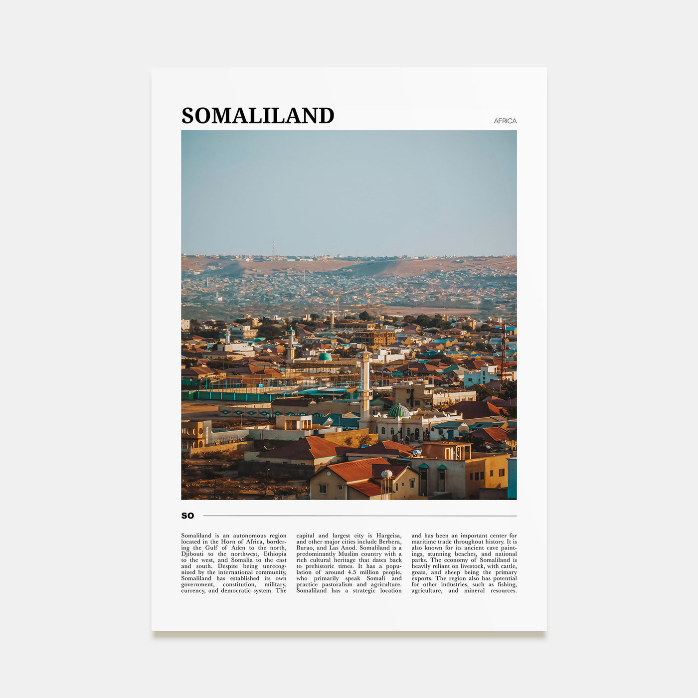 Somaliland Travel Color Poster