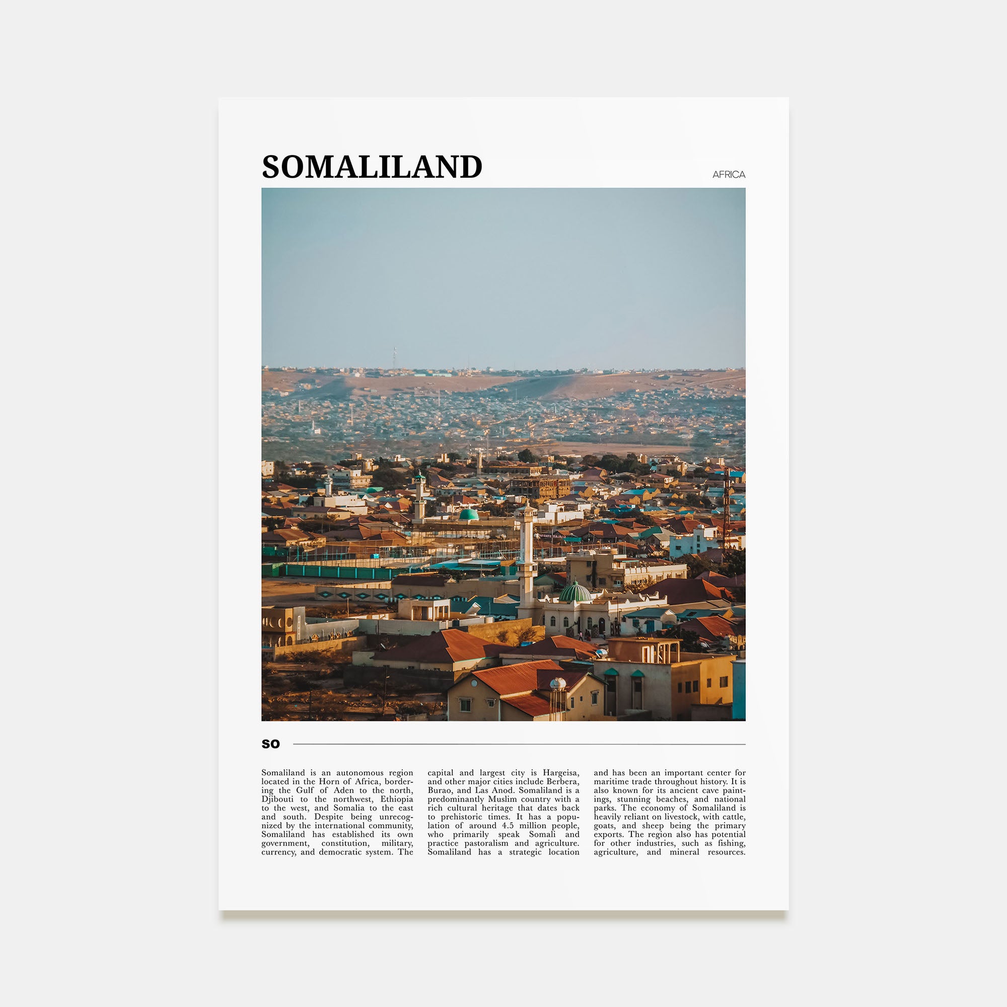 Somaliland Travel Color Poster