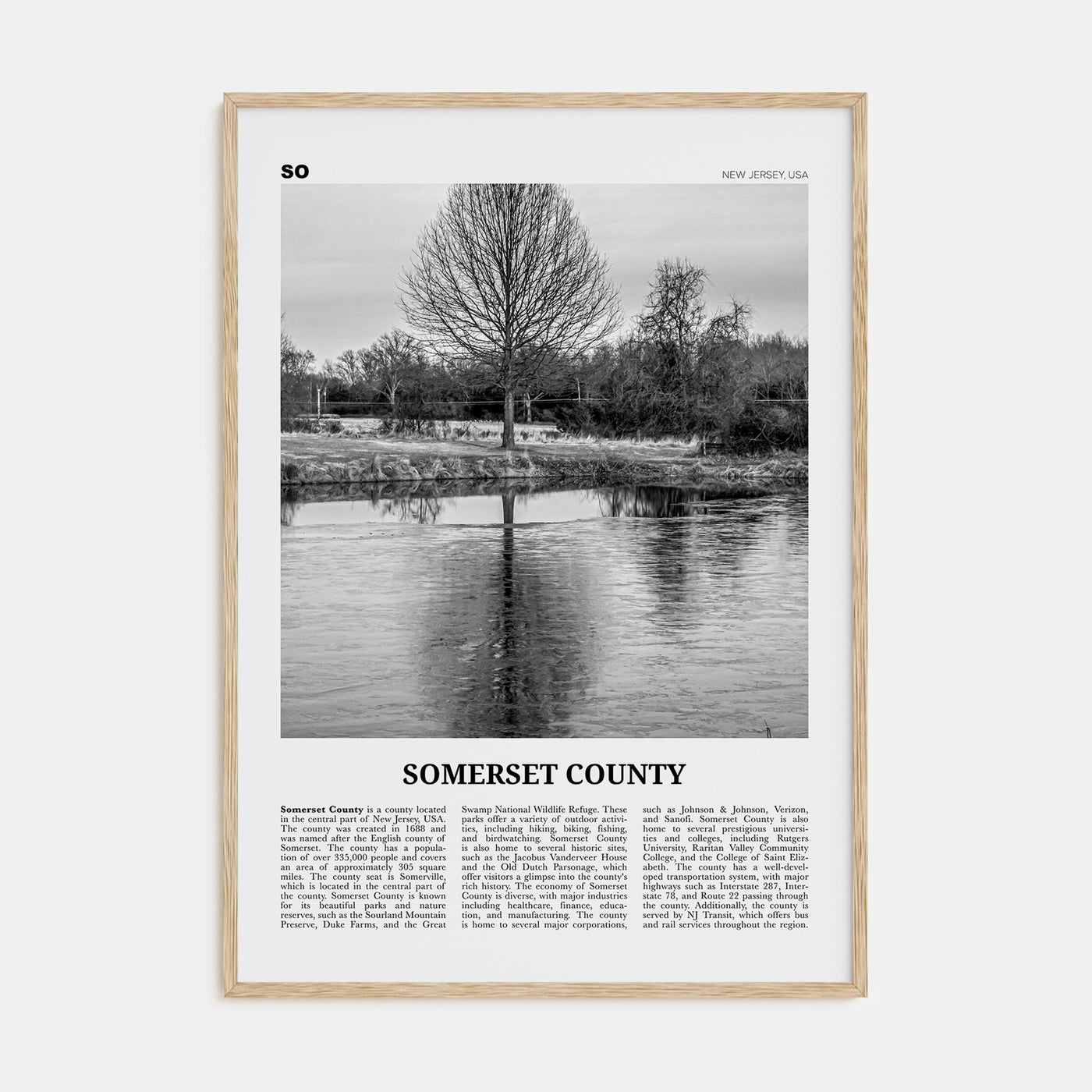 Somerset County Travel B&W Poster