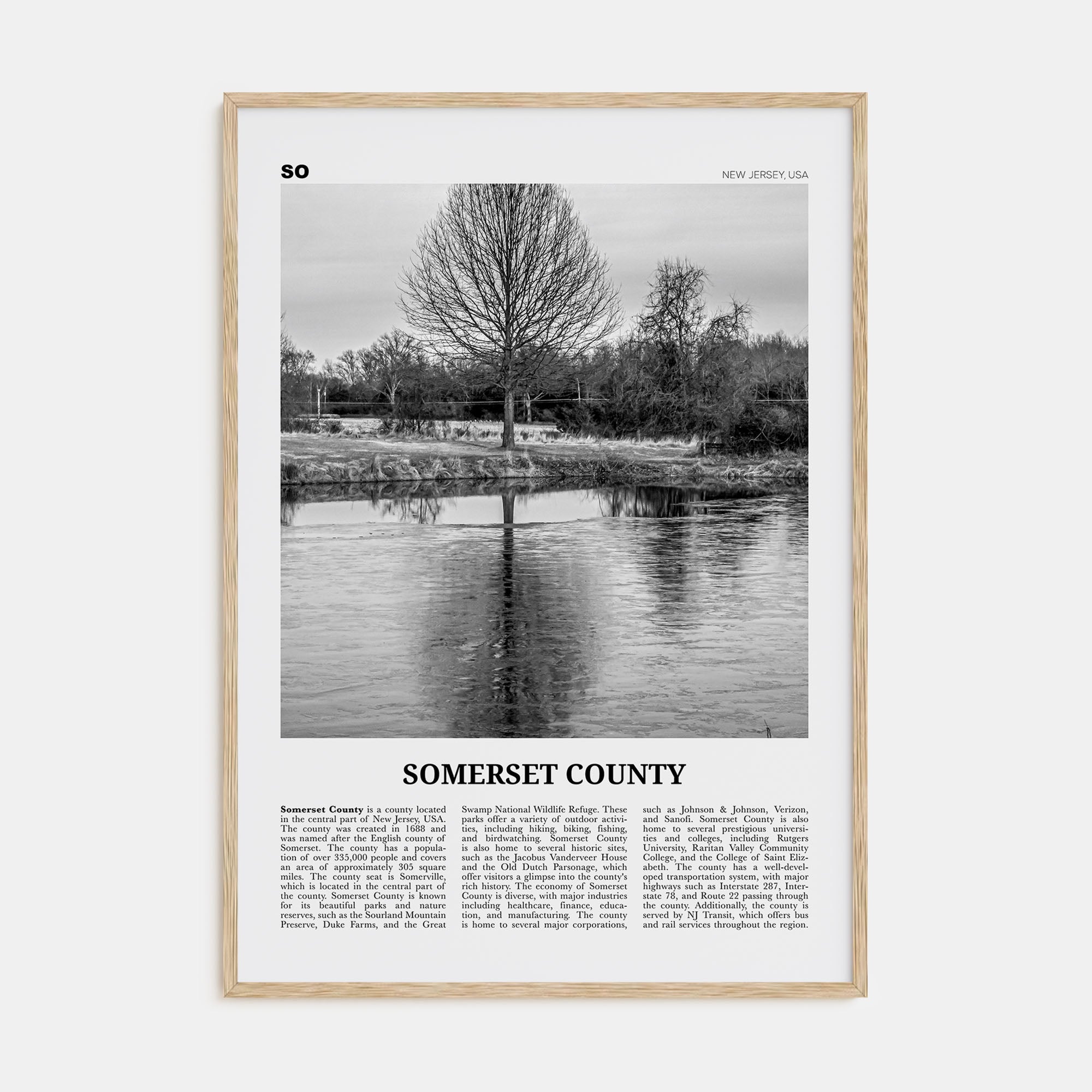 Somerset County Travel B&W Poster
