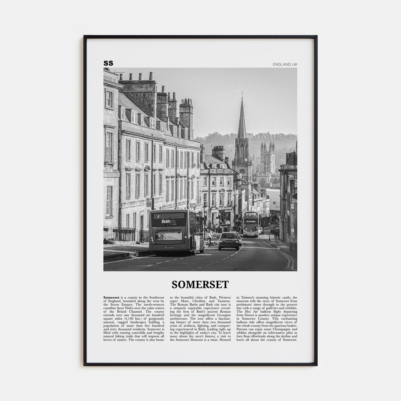 Somerset Travel B&W Poster