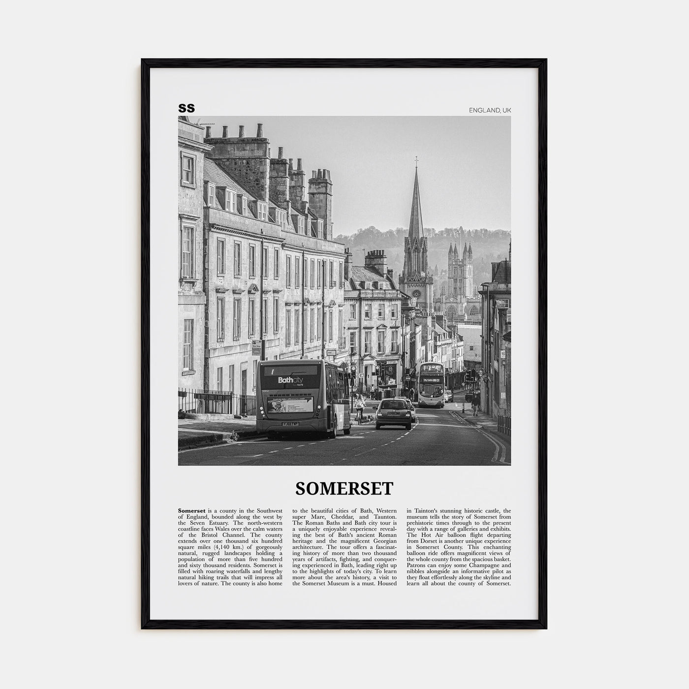Somerset Travel B&W Poster