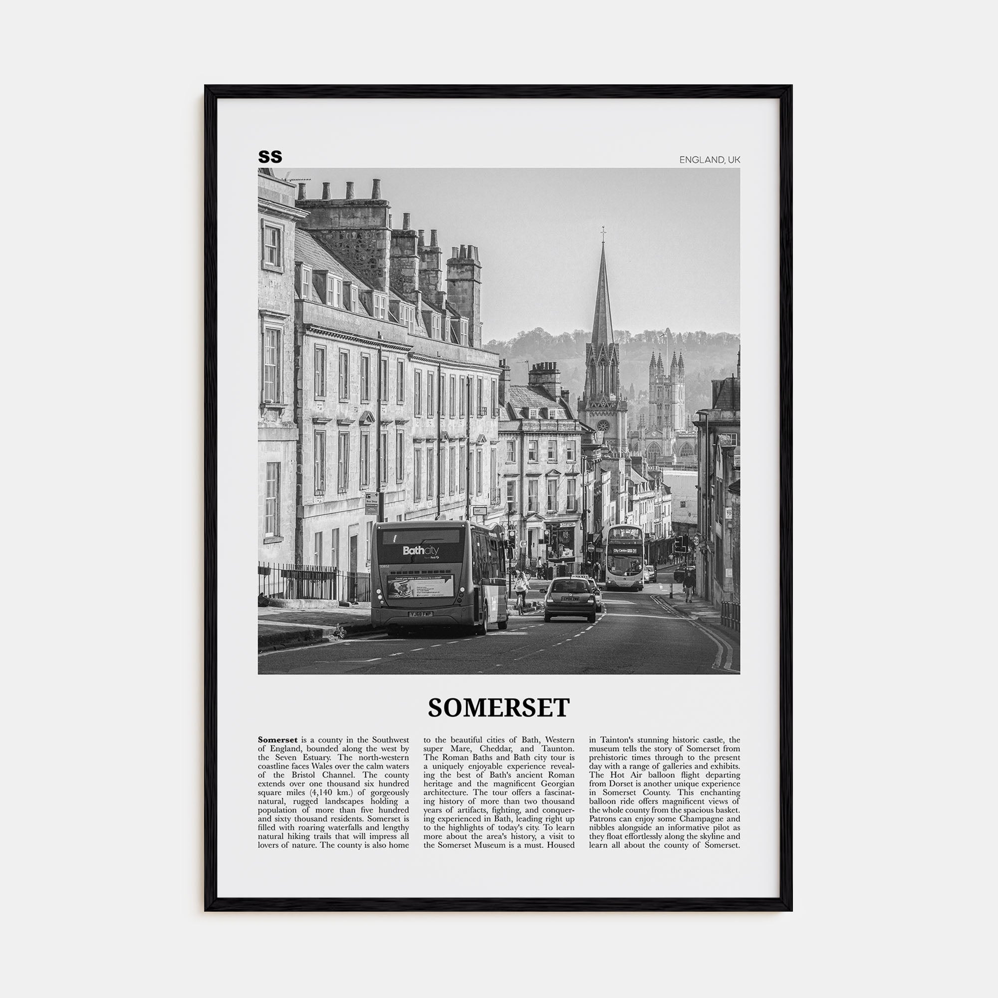Somerset Travel B&W Poster