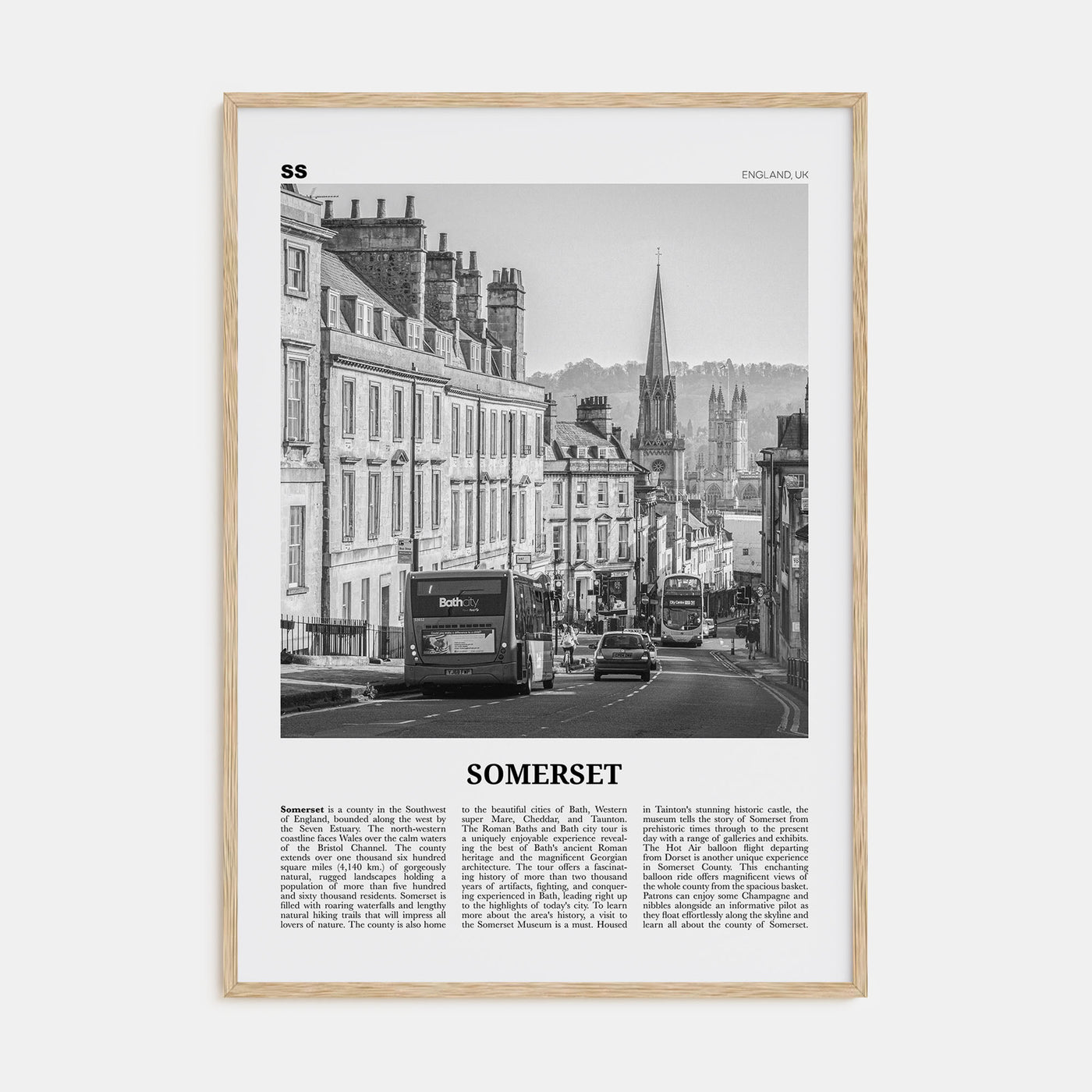 Somerset Travel B&W Poster